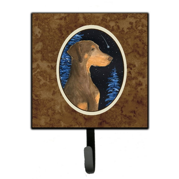 Carolines Treasures SS8462SH4 Starry Night Doberman Leash or Key Holder 7Hx4.25W multicolor