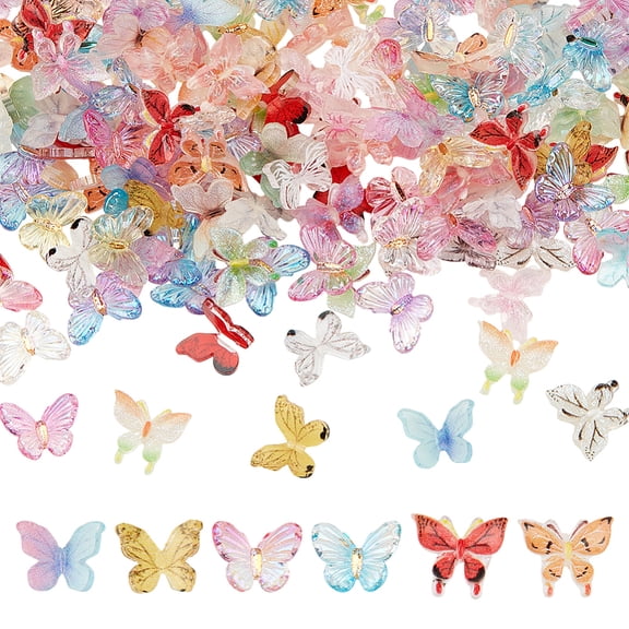 150Pcs Mini Resin Butterfly 3 Styles Miniatures Butterfly Ornaments Tiny Insect Figurines