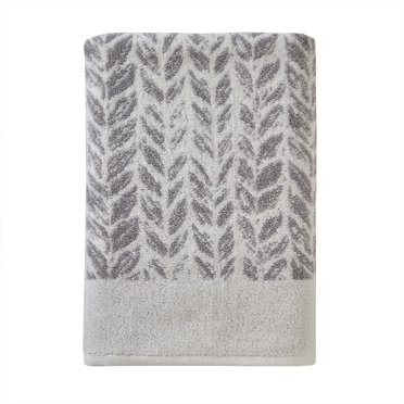 SKL Home Winter Snowflakes Bath Towel - Gray, 27 X 50 Inches, 100% Cotton