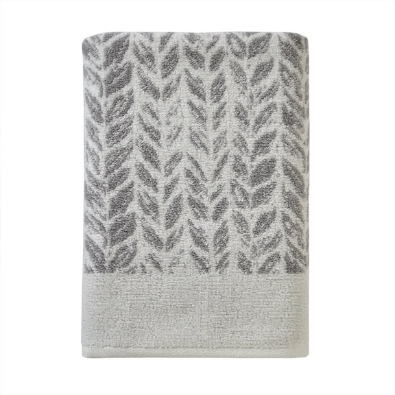SKL Home Distressed Leaves Bath Towel, Gray
