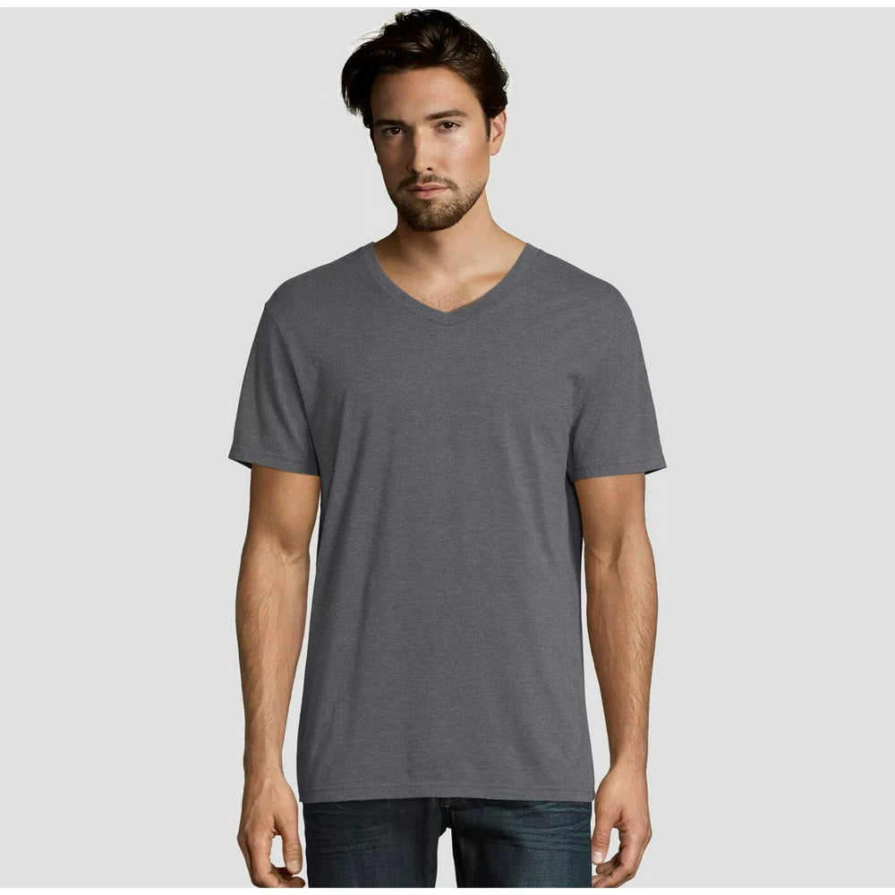 Hanes Premium Hanes Premium Mens Short Sleeve Label V Neck T Shirt