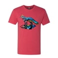 thumbnail image 2 of Trippy California Rainbow Neon Wolf Mountain Silhouette | Mens Animal Lover Premium Tri Blend T-Shirt, Vintage Red, Small, 2 of 4