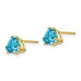 thumbnail image 2 of 14K Yellow Gold Earring Stud Women'S Swiss Blue Topaz Center Stone Mounting Trillion 8 mm, 2 of 3