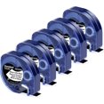 thumbnail image 1 of czcpp-Black Tape Compatible with Dymo Letratag Refills 12mm Plastic Tape Refills for Dymo Label Maker Letra Tag LT-100H LT-100T LT 200B QX50, 5 Pack, 1 of 4