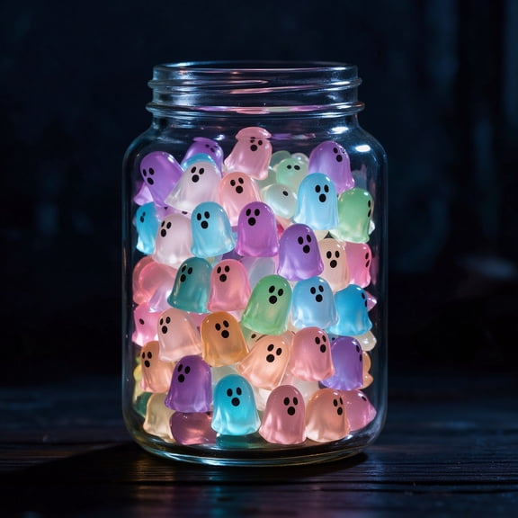 40 PCS Mini Glow in The Dark Ghost Figures, Translucent Resin Halloween Decorations for Terrarium, Fairy Garden, Tabletop, Crafts and Spooky Party Decor
