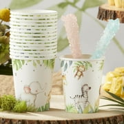 Safari Baby Party Cups | Kate Aspen 32 Pcs 7 oz. Disposable Paper Cups Drinkware Party Favor for Birthday, Baby Shower, Children Party (Bulk)