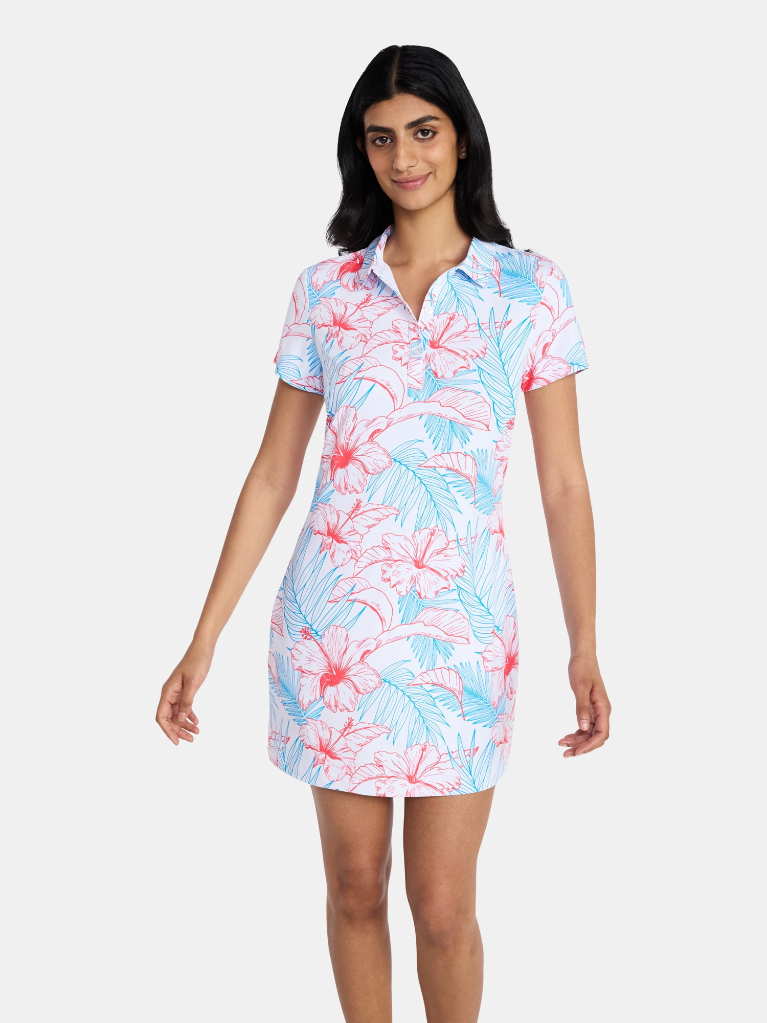 Birdie Bound Women's Anjie Golf Polo Dress with Bike Shorts Set, 2-Piece, Sizes XS-XXL
