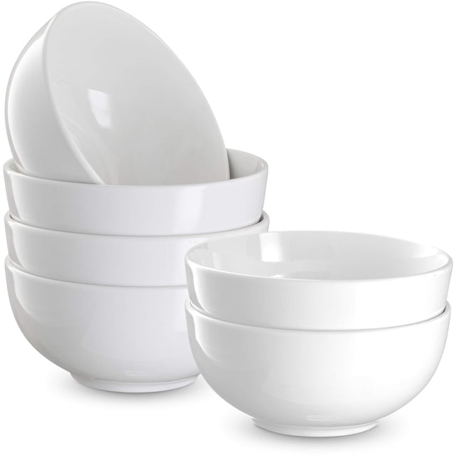 Juego de 6 tazones de sopa KoOk Ceramic, 600 ml, para cocina, color blanco