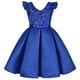 thumbnail image 1 of Vestido de lentejuelas para niña Umfun, falda para desfile de cumpleaños, manga voladora, fiesta de festival, ropa de princesa azul, 2-3 años, 1 of 5