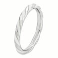 thumbnail image 3 of Bague Émaillée Blanche Torsadée en Argent Sterling Stackable Expressions Taille 9, 3 of 3