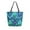 Elegant Blue Abstract Shapes, variant on Open Top Canvas Tote Bag with Zipper Reusable Shopping Bag 13.5x15" Roomy Carryall Elegant Blue Abstract Shapes