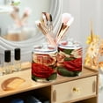 thumbnail image 2 of Ryvnso 2 Pack Qtip Holder Organizer Luxury Roses Flower Bathroom Cotton Swabs Cans Storage Canister, 2 of 7