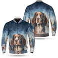 thumbnail image 3 of Hello Winter English Springer Spaniel Welcome Snowy Night Watercolor Vintage All Over Print 3D Baseball Jacket Springers Dog Lover Gifts Bomber Jacket Softball - 01011, 3 of 6