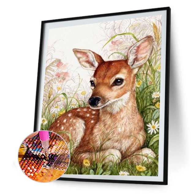 Cuadros Decorativos Kit de artesanía con imagen de animales de dibujos animados Kit Wdftyju de resina con diamantes de imitación redondos 5D dibujo de mosaico decoración del hogar