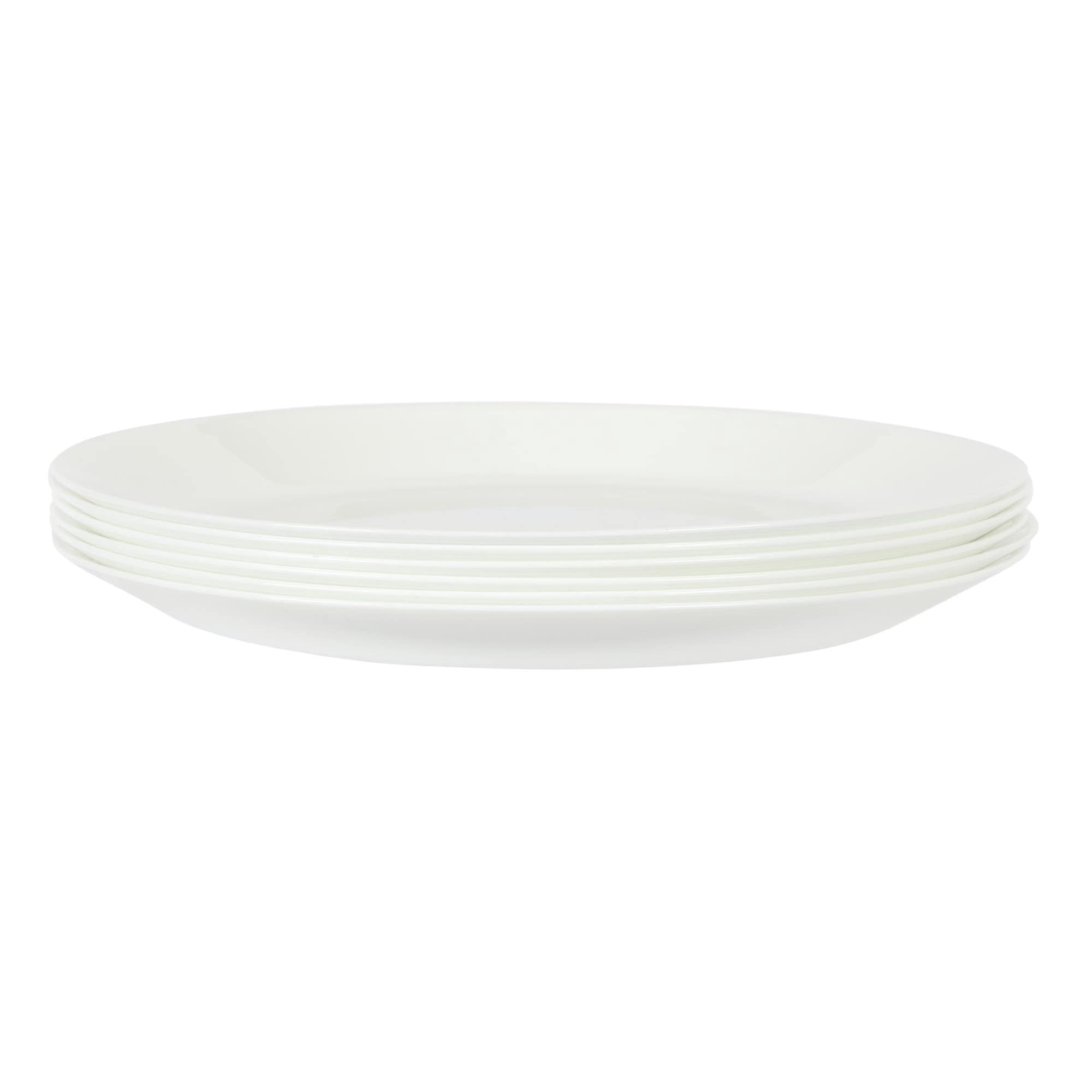 Gibson Home Ultra Round 6 Pack Opal Glass Break and Chip Resistant Dinner Plates
