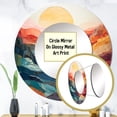 thumbnail image 3 of Designart "Pastel Bold Sunset horizon II" Abstract Landscapes Round Mirror Wall Décor Traditional - Large Coral Round Mirror - Round Mirror 29" x 29" Inch, 3 of 5