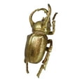 thumbnail image 3 of Medium Gold Resin 3 Horned Rhinoceros Beetle Wall Decor Or Tabletop Figurine, 3 of 10