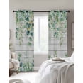 thumbnail image 4 of Green Kitchen Curtains Eucalyptus Leaves Cafe Short Curtains for Bathroom Blackout Window Curtain Grommet Small Window Treatment Tier Drapes for Bedroom Living Room 27.5"x39"x2, 4 of 9