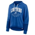 thumbnail image 2 of Women's Fanatics Heather Blue Tampa Bay Lightning Lux Lounge Helmet Arch Pullover Hoodie, 2 of 7
