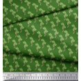 thumbnail image 2 of Soimoi Green polyester Crepe Fabric Palm Tree Printed Fabric 1 Yard 52 Inch Wide, 2 of 5