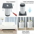 thumbnail image 5 of 4 Inch Furniture Leg Stainless Steel Feet Sofa Table Cabinet Shelves Leg Replacement Adjustable Height 8pcs, 5 of 7