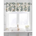 thumbnail image 2 of Teal Yellow Botanical Linen Curtain Valance for Bedroom/Bathroom/Kitchen/Living/Dining Room Window,Rustic Spring Floral Summer Botanical Birds Rod Pocket Topper Decorative Cafe Drapes Panel 42x12, 2 of 6