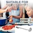 thumbnail image 3 of Fit Meal Prep Stainless Steel Soup Ladle - One-Piece Sauce Spatula with Hook Handles, Commercial Grade Serving Spoon, Kitchen Tool for Restaurant or Home Cooking, 13.75” Long - [Pack of 2] 4 Oz, 3 of 6