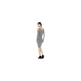 thumbnail image 2 of Vestido ajustado de punto acanalado con hombros descubiertos para mujer de Material Girl, gris, mediano, 2 of 2