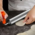 thumbnail image 3 of Stainless Steel Rolling Pin 304 | Fixed Roller Type | Weighted & Extended Ergonomic Design | Non-Slip Handle | Dishwasher Safe | Heavy Duty Baking Tool for Dough, Pastry, Pie Crust | 1 Piece, 3 of 4