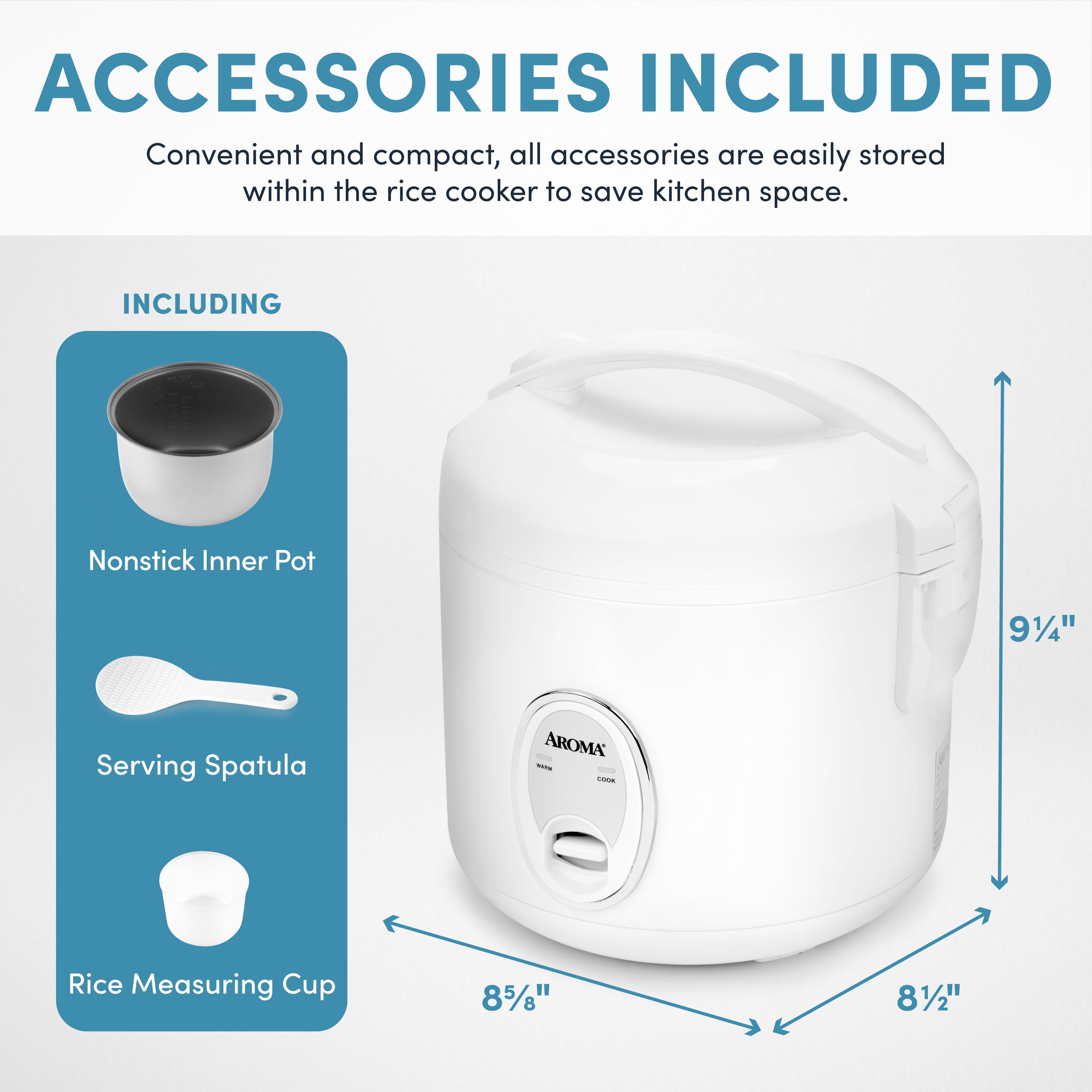 Aroma Housewares 8-Cup (cooked)/ 2 Quart Digital Cool-Touch Rice Cooker &  Food S