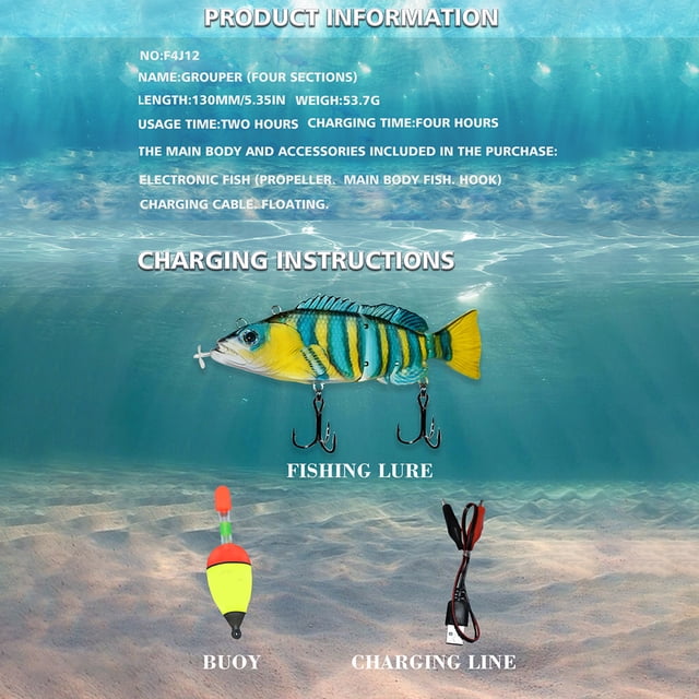 Cebo eléctrico para natación, segmento robótico, señuelo de pesca, cebo de natación con carga USB
