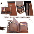 thumbnail image 4 of 2 In 1 Wallet Phone Case for Apple iPhone 14, Detachable Magnetic Back Cover with Cards Holder Zipper Pocket Hand Wrist RFID Blocking Snap Closure Shockproof Case for iPhone 14, Brown, 4 of 7