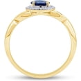 thumbnail image 3 of Divine Creation 14K Yellow Gold Plated 2.00 Ct Oval Cut Sapphire Wedding Engagement Halo Ring 925 Sterling Silver For Women's -7.5, 3 of 3