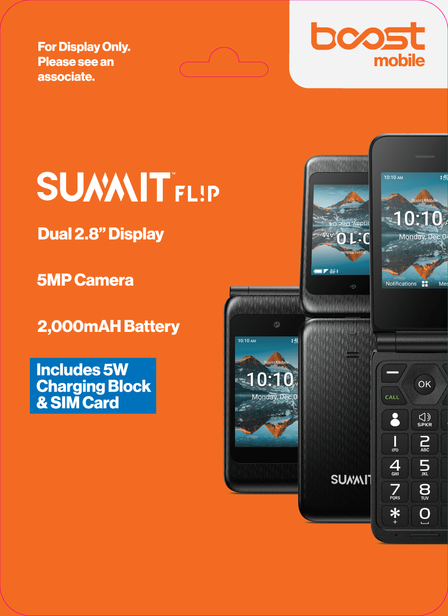 Open Box Boost Mobile Summit Flip, 8GB, Black - Prepaid Phone [Locked to Boost Mobile]