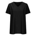 thumbnail image 5 of Jalioing Summer V Neck Tops Women's Eyelet Short Sleeve Tunic Blouses Trendy Casual Work Shirts Clothes, 5 of 7