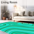 thumbnail image 2 of ODIKA 3'x5' Machine Washable Non-Slip Area Rug, Swirling with Fluid Waves and Flowing Abstract Motifs High Traffic Rug, Green, 587698, 2 of 7