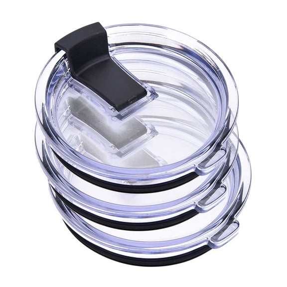 Masteelf Replacement Lids for Tumblers Leak Proof Easy to Use Clear Plastic Travel Friendly Fits Most Cups and Tumblers 3pcs