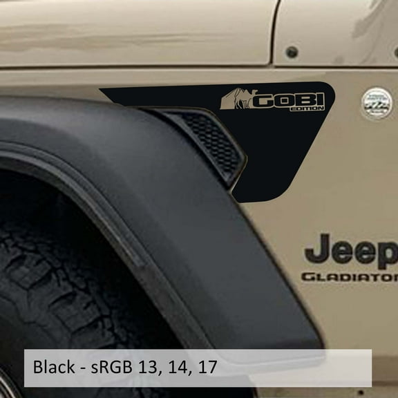 Collectible Decals Gobi Edition 2pc Fender Vent Decals for 18  Wrangler JL JLU Gladiator JT