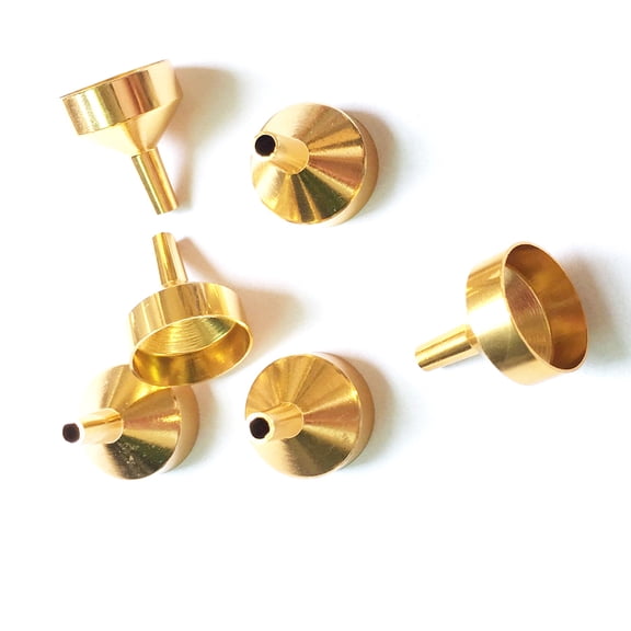 Soimiss 5Pcs Small Golden Stainless Steel Funnels for Filling Bottles with Sturdy Straight Tubes