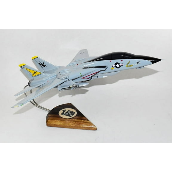 VF-21 Freelancers (1984) F-14a Tomcat Model, 1/42 (18") Scale, Mahogany, Navy, Fighter