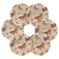 thumbnail image 6 of 6 Pcs Drink Coasters with Holder 3.94in Woven Coasters for Drinks Earthy Tones Butterflies Coaster Set for Protection Table, 6 of 7