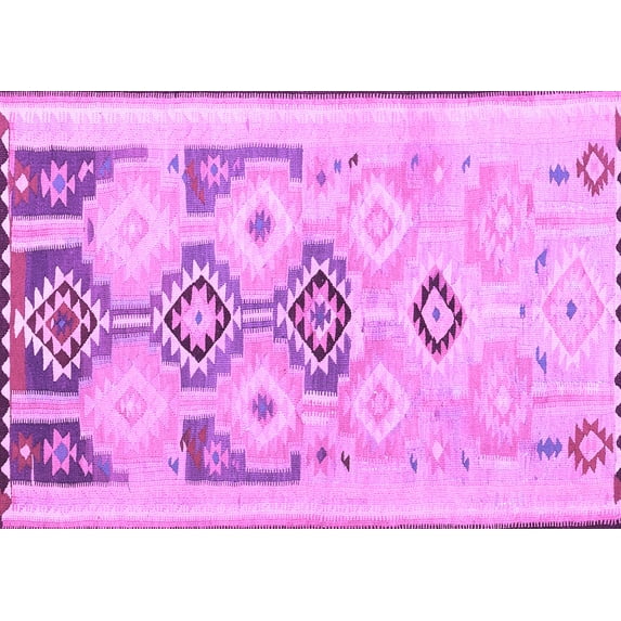 Ahgly Company Indoor Rectangle Southwestern Purple Country Area Rugs, 2' x 4'