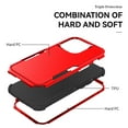 thumbnail image 5 of ELEHOLD Hybrid Case for iPhone 16 6.1" Rugged Shockproof Anti-Scratch Anti-Fingerprint Protective Hard PC Cover Support Wireless Charging for iPhone 16 -Red+Black, 5 of 6