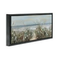 thumbnail image 3 of Stupell Industries Wildflower Coastline Beach Path Black Framed Floater Canvas Wall Art, design by Sally Swatland, 14 x 31, 3 of 9
