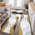 thumbnail image 2 of Blue Marble Gold Wave Pattern Kitchen Rugs Sets Of 3,Kitchen Runner Rugs Non Skid Washable,Decorative Kitchen Floor Mats for Kitchen,Sink,Laundry,17"x30"+ 17"x47" + 17"x59", 2 of 6