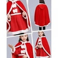 thumbnail image 4 of Esho 2-9Y Children Christmas Costumes Princess Cloak, Kids Xmas Santa Claus Velvet Hooded Cape Robe, Toddler Girls Boys Party Masquerade Capes Dress up for Halloween Christmas Carnival, 4 of 8