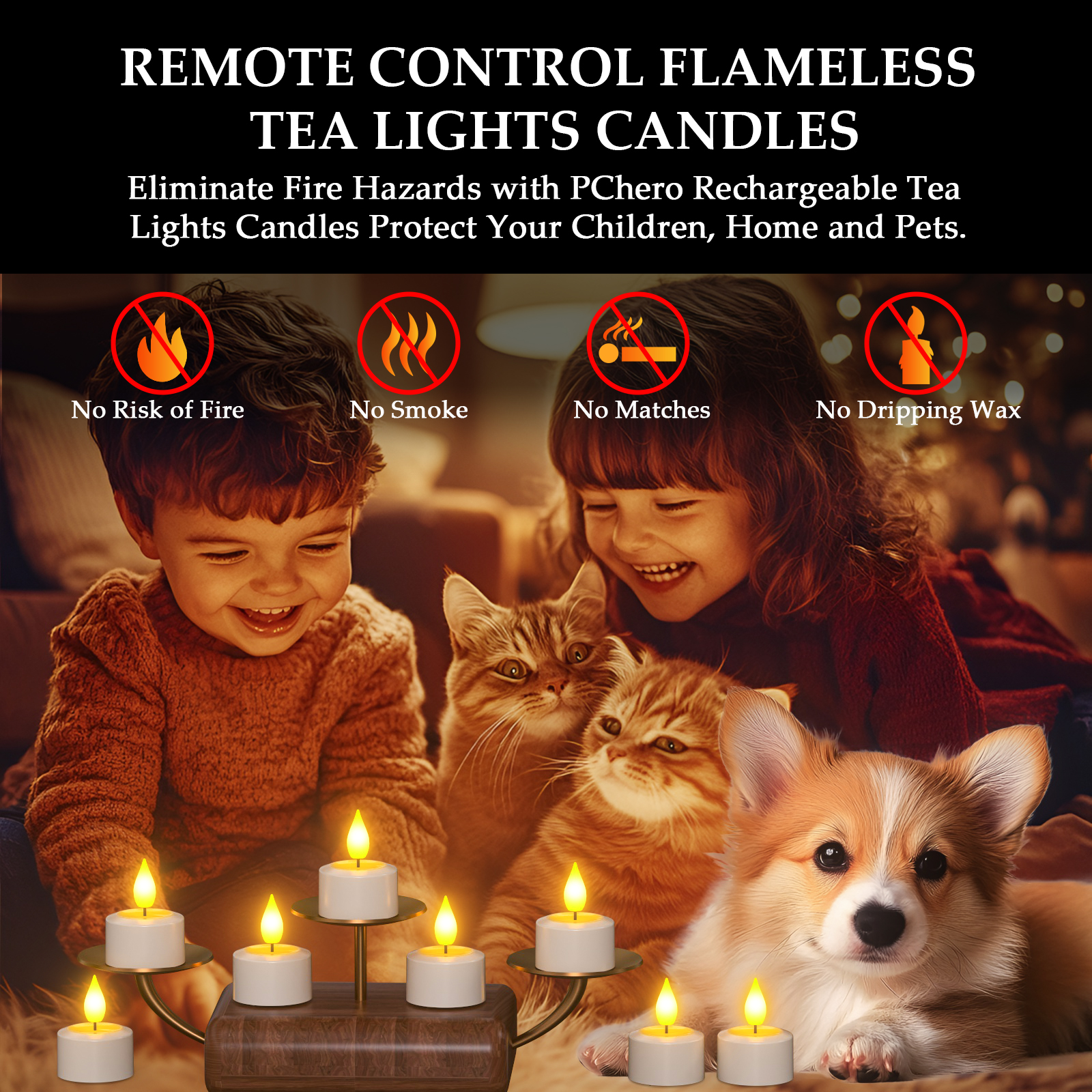 PChero Rechargeable Flameless Tea Lights, 6-Pack photo 8