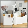 thumbnail image 2 of PAMINGONO Compact White Sundry Organizer Box with Plastic and Wood for Tidy Desktop Storage and Office Supplies, 2 of 8