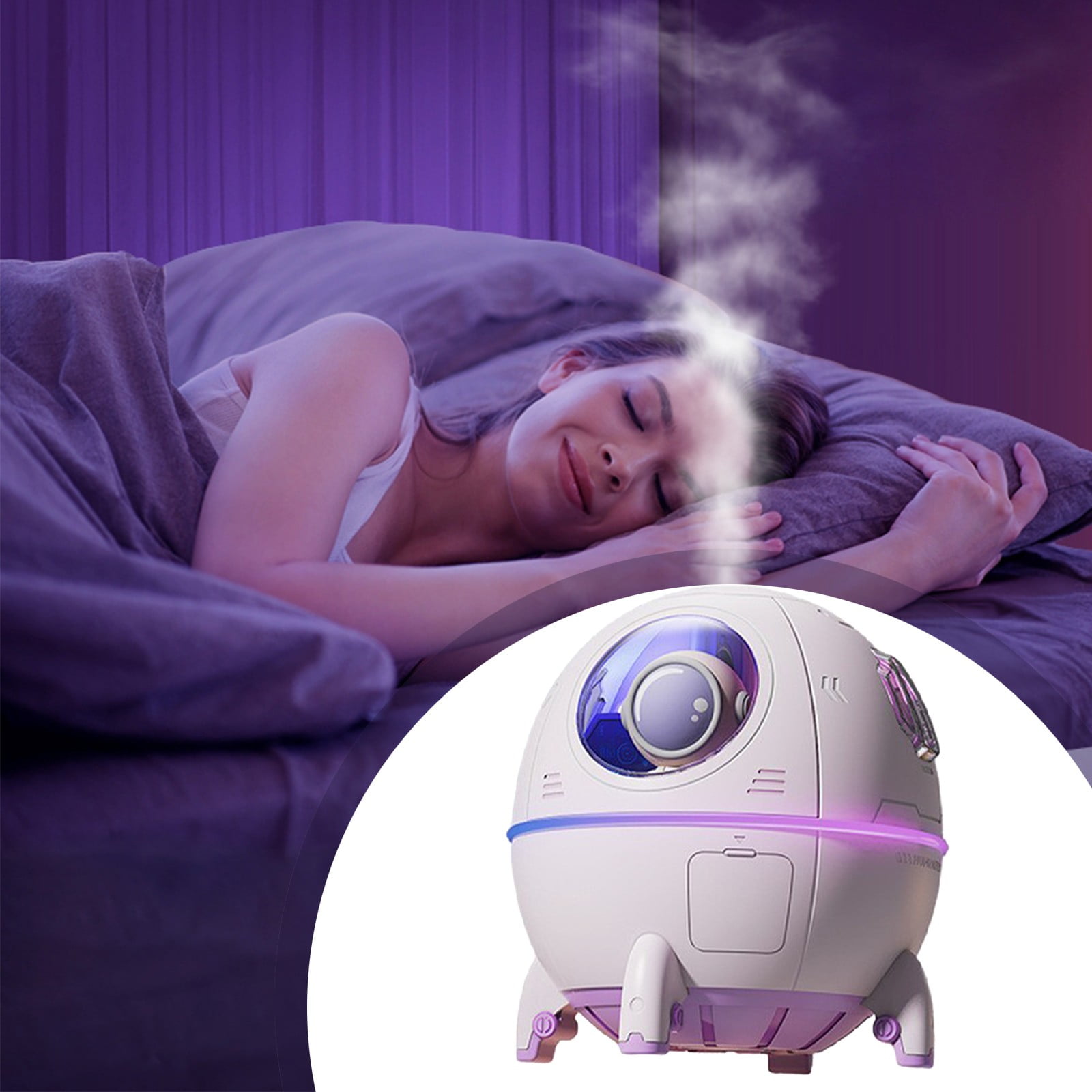 RAPOBRIX Colorful Lights Mist Humidifier for Home/Bedroom/Kids - Mini Car Diffuser Portable Universe Silicone