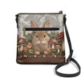 thumbnail image 2 of Tutolipy Bunny Mushroom Pattern Satchel Bag, Lightweight Purse Satchel PU Material Durable Shoulder Bag for Leisure Time Outings, 2 of 7